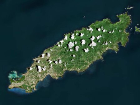 Téléchargez les photos : Tobago, région de Trinité-et-Tobago. Carte satellite basse résolution - en image libre de droit