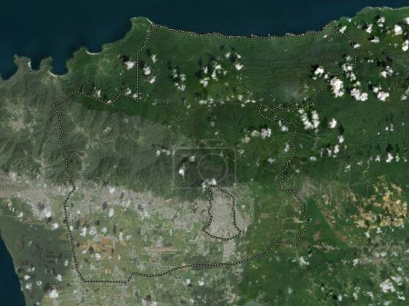 Téléchargez les photos : Tunapuna-Piarco, région de Trinité-et-Tobago. Carte satellite haute résolution - en image libre de droit
