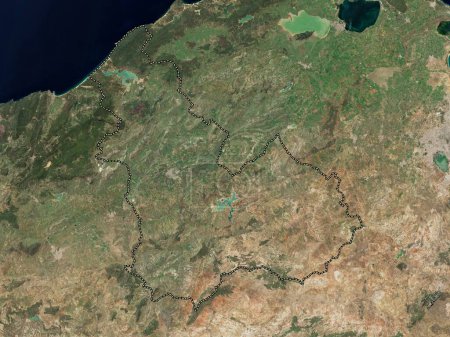 Téléchargez les photos : Beja, gouvernorat de Tunisie. Carte satellite basse résolution - en image libre de droit
