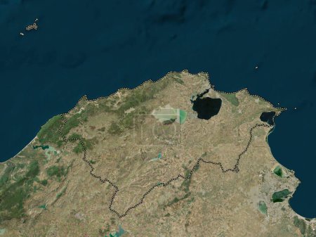 Téléchargez les photos : Bizerte, governorate of Tunisia. High resolution satellite map - en image libre de droit