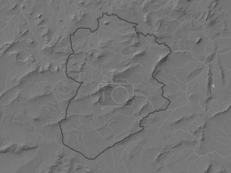 Téléchargez les photos : Kasserine, gouvernorat de Tunisie. Carte d'altitude de Bilevel avec lacs et rivières - en image libre de droit