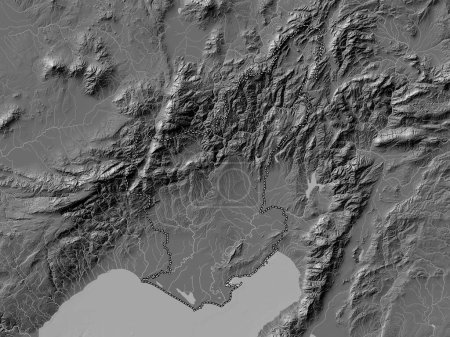 Photo for Adana, province of Turkiye. Bilevel elevation map with lakes and rivers - Royalty Free Image