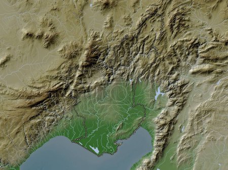 Foto de Adana, province of Turkiye. Elevation map colored in wiki style with lakes and rivers - Imagen libre de derechos