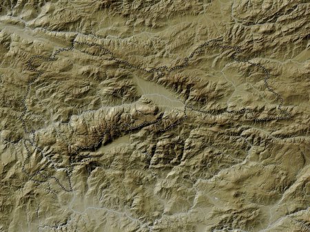 Téléchargez les photos : Erzincan, province of Turkiye. Elevation map colored in wiki style with lakes and rivers - en image libre de droit