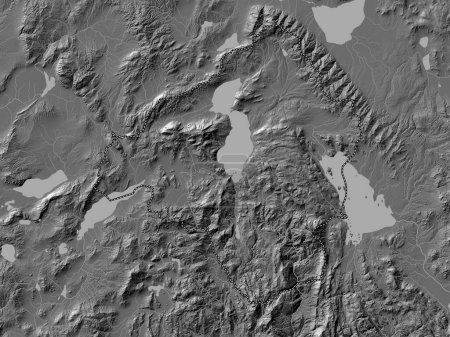 Téléchargez les photos : Isparta, province of Turkiye. Bilevel elevation map with lakes and rivers - en image libre de droit