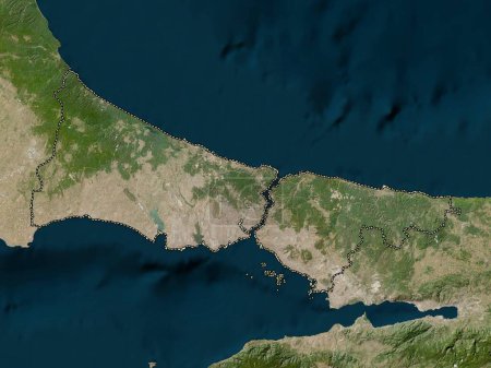 Téléchargez les photos : Istanbul, province of Turkiye. Low resolution satellite map - en image libre de droit
