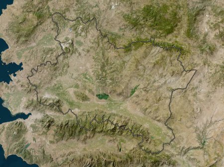 Photo for Manisa, province of Turkiye. Low resolution satellite map - Royalty Free Image