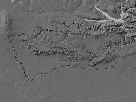 Téléchargez les photos : Mardin, province of Turkiye. Bilevel elevation map with lakes and rivers - en image libre de droit