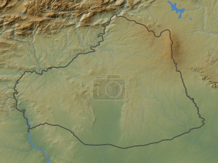 Foto de Sanlurfa, province of Turkiye. Colored elevation map with lakes and rivers - Imagen libre de derechos