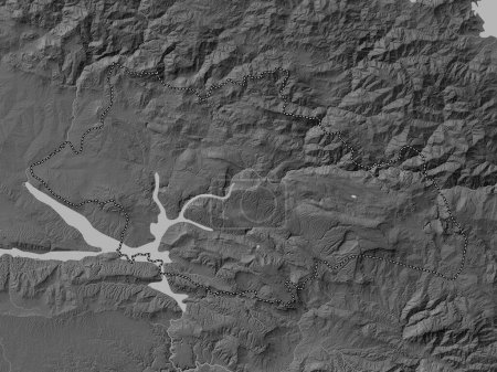 Photo for Siirt, province of Turkiye. Grayscale elevation map with lakes and rivers - Royalty Free Image