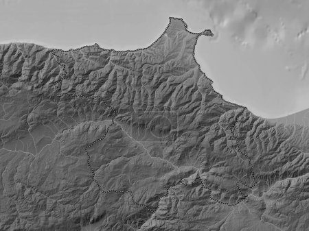 Photo for Sinop, province of Turkiye. Grayscale elevation map with lakes and rivers - Royalty Free Image