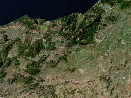 Téléchargez les photos : Jendouba, governorate of Tunisia. Low resolution satellite map - en image libre de droit
