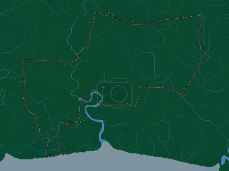 Téléchargez les photos : Bangkok Metropolis, province of Thailand. Colored elevation map with lakes and rivers - en image libre de droit