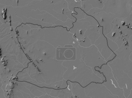 Photo for Chai Nat, province of Thailand. Bilevel elevation map with lakes and rivers - Royalty Free Image
