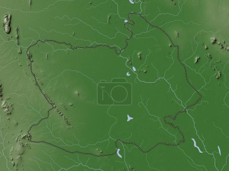Photo for Chai Nat, province of Thailand. Elevation map colored in wiki style with lakes and rivers - Royalty Free Image