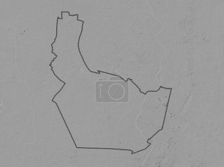 Photo for Nonthaburi, province of Thailand. Grayscale elevation map with lakes and rivers - Royalty Free Image