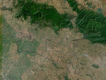 Téléchargez les photos : Prachin Buri, province de Thaïlande. Carte satellite basse résolution - en image libre de droit