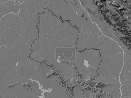 Photo for Sakon Nakhon, province of Thailand. Bilevel elevation map with lakes and rivers - Royalty Free Image