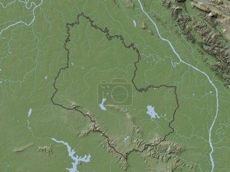 Photo for Sakon Nakhon, province of Thailand. Elevation map colored in wiki style with lakes and rivers - Royalty Free Image