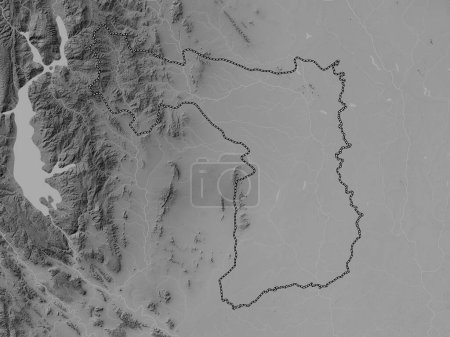 Photo for Suphan Buri, province of Thailand. Grayscale elevation map with lakes and rivers - Royalty Free Image