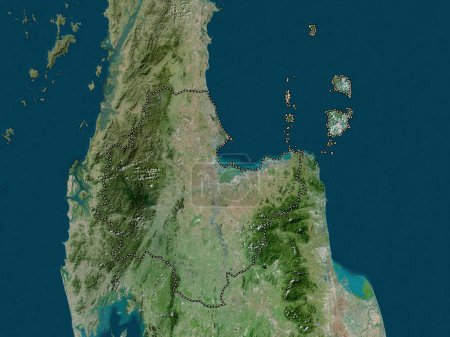 Foto de Surat Thani, provincia de Tailandia. Mapa de satélite de alta resolución - Imagen libre de derechos