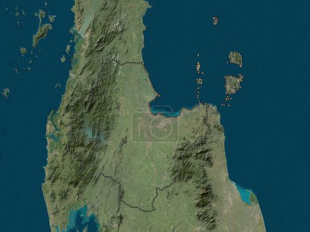 Foto de Surat Thani, provincia de Tailandia. Mapa satelital de baja resolución - Imagen libre de derechos