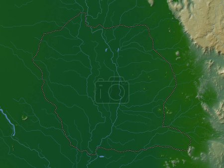 Téléchargez les photos : Phichit, province de Thaïlande. Carte d'altitude colorée avec lacs et rivières - en image libre de droit