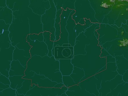 Photo for Phra Nakhon Si Ayutthaya, province of Thailand. Colored elevation map with lakes and rivers - Royalty Free Image