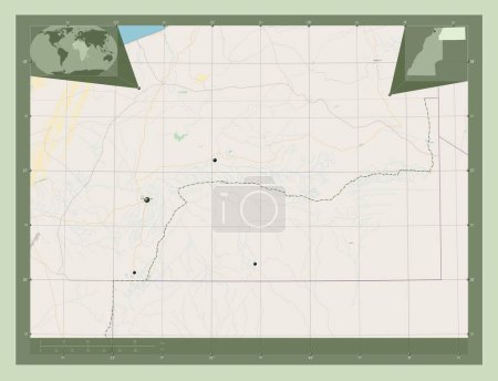 Photo for Es Semara, province of Western Sahara. Open Street Map. Locations of major cities of the region. Corner auxiliary location maps - Royalty Free Image