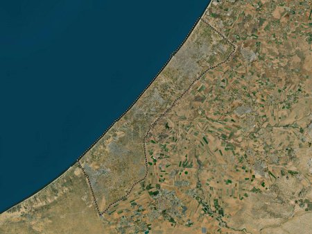Photo for Gaza Strip, region of Palestine. High resolution satellite map - Royalty Free Image