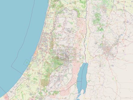 Foto de Cisjordania, región de Palestina. Mapa de calle abierto - Imagen libre de derechos