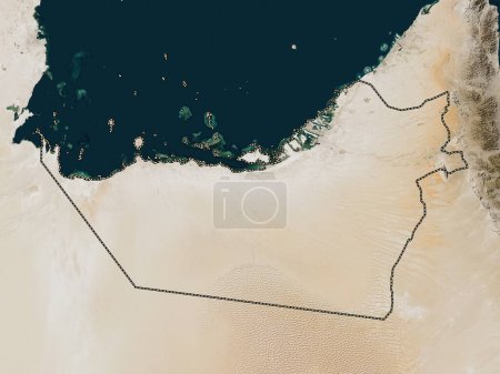Photo for Abu Dhabi, emirate of United Arab Emirates. Low resolution satellite map - Royalty Free Image