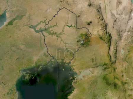 Photo for Eastern, region of Uganda. Low resolution satellite map - Royalty Free Image