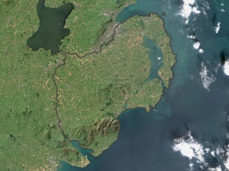 Téléchargez les photos : En bas, région d'Irlande du Nord. Carte satellite haute résolution - en image libre de droit