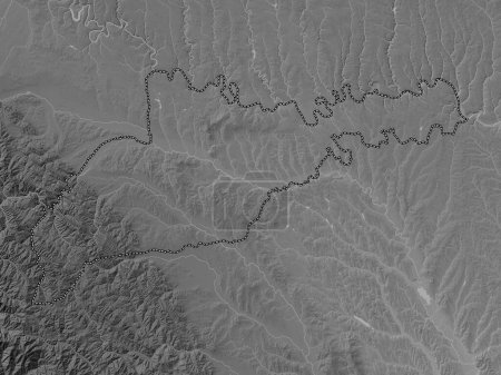 Photo for Chernivtsi, region of Ukraine. Grayscale elevation map with lakes and rivers - Royalty Free Image