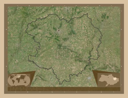 Photo for Kharkiv, region of Ukraine. Low resolution satellite map. Corner auxiliary location maps - Royalty Free Image
