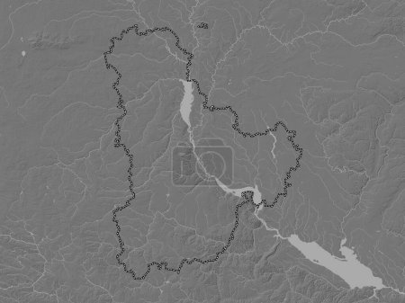 Téléchargez les photos : Kiev, région d'Ukraine. Carte d'altitude de Bilevel avec lacs et rivières - en image libre de droit