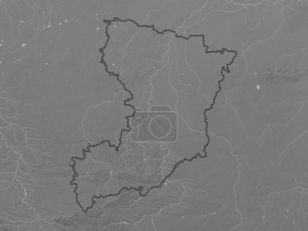 Photo for Rivne, region of Ukraine. Grayscale elevation map with lakes and rivers - Royalty Free Image