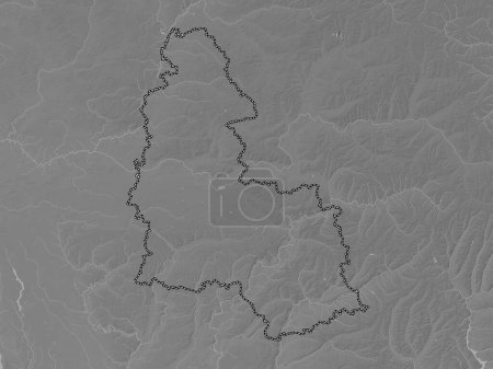 Photo for Sumy, region of Ukraine. Grayscale elevation map with lakes and rivers - Royalty Free Image