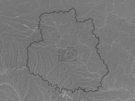 Photo for Vinnytsya, region of Ukraine. Grayscale elevation map with lakes and rivers - Royalty Free Image