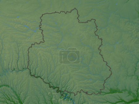 Photo for Vinnytsya, region of Ukraine. Colored elevation map with lakes and rivers - Royalty Free Image
