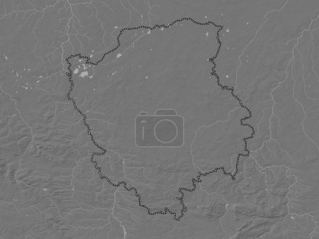Foto de Volyn, región de Ucrania. Mapa de elevación de Bilevel con lagos y ríos - Imagen libre de derechos