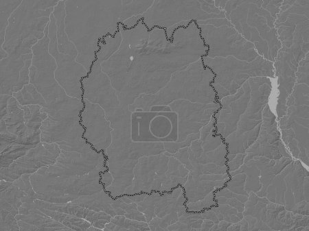 Foto de Zhytomyr, región de Ucrania. Mapa de elevación de Bilevel con lagos y ríos - Imagen libre de derechos