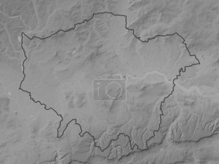 Photo for London, region of United Kingdom. Grayscale elevation map with lakes and rivers - Royalty Free Image