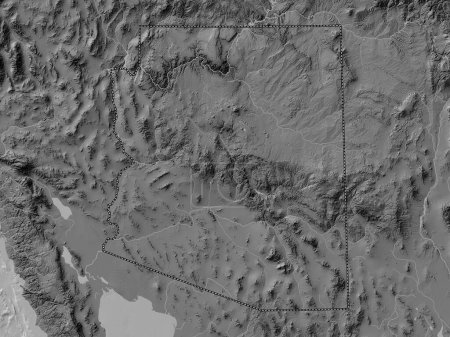 Foto de Arizona, estado de los Estados Unidos de América. Mapa de elevación de Bilevel con lagos y ríos - Imagen libre de derechos