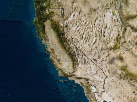 Photo for California, state of United States of America. Low resolution satellite map - Royalty Free Image