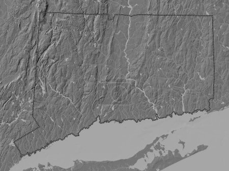 Téléchargez les photos : Connecticut, État des États-Unis. Carte d'altitude de Bilevel avec lacs et rivières - en image libre de droit