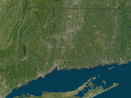 Foto de Connecticut, estado de los Estados Unidos de América. Mapa satelital de baja resolución - Imagen libre de derechos