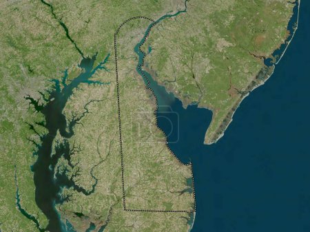 Téléchargez les photos : Delaware, État des États-Unis d'Amérique. Carte satellite haute résolution - en image libre de droit