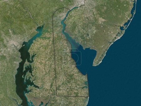 Photo for Delaware, state of United States of America. Low resolution satellite map - Royalty Free Image